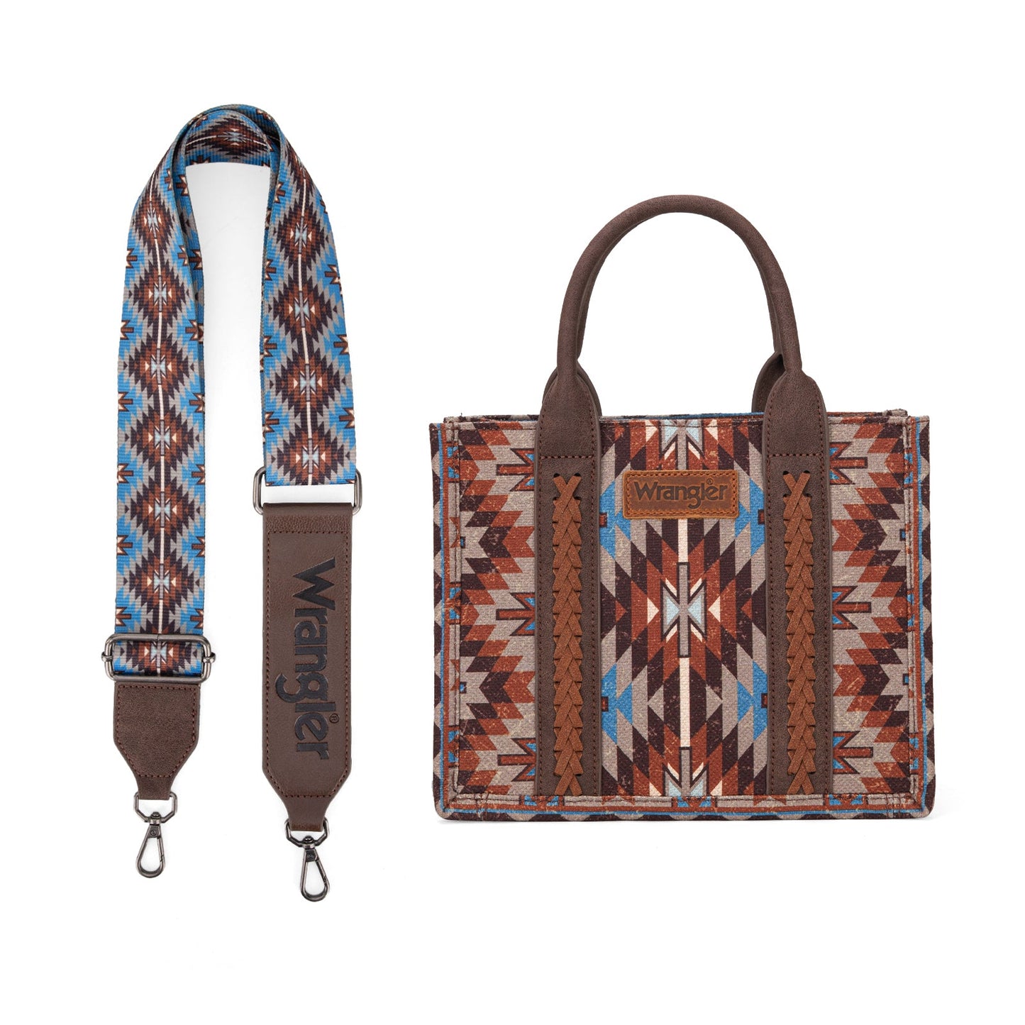 PREORDER Wrangler Southwestern Pattern Dual Sided Print-Tote/Crossbody