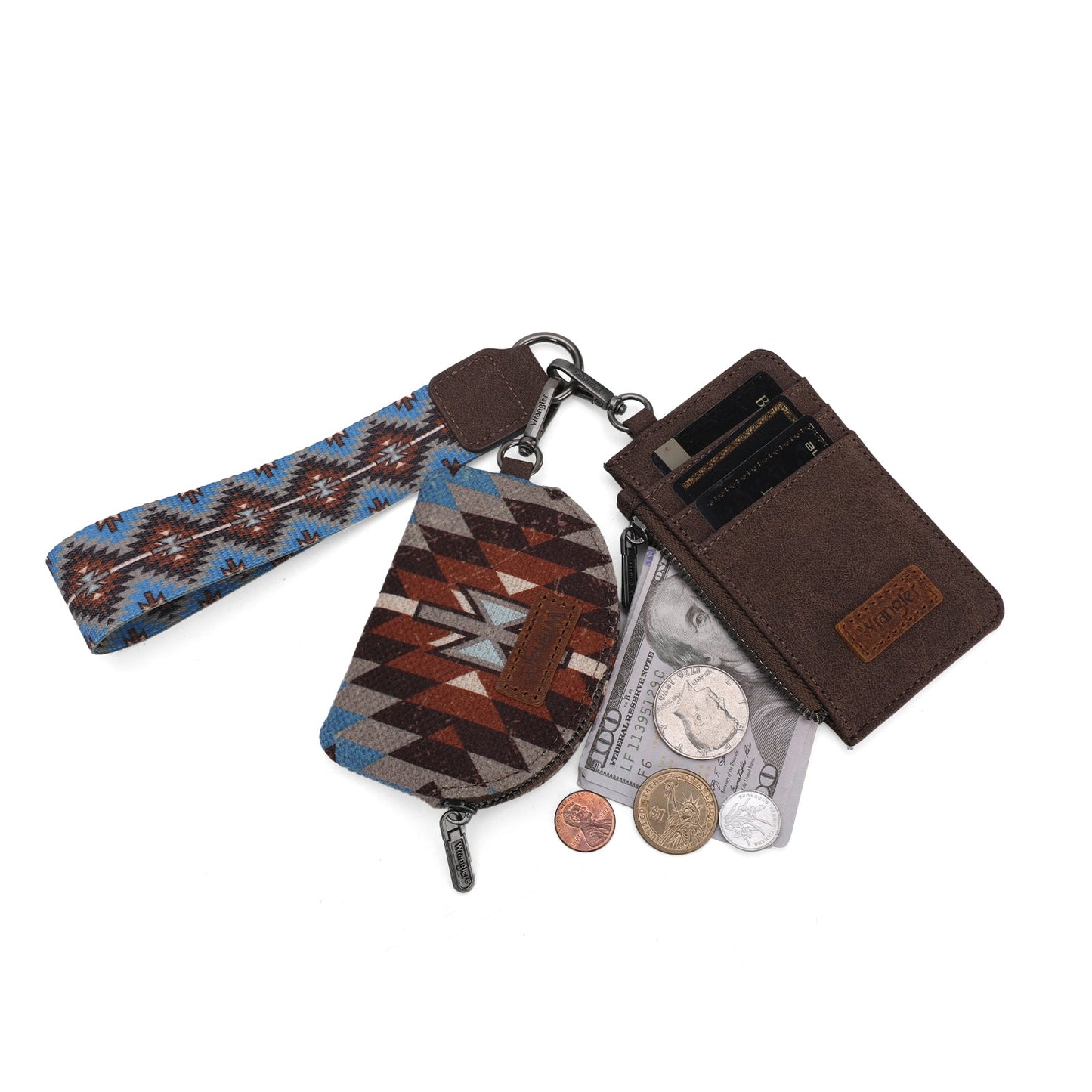 PREORDER Wrangler Southwestern Art Print Dual Pouch Wristlet