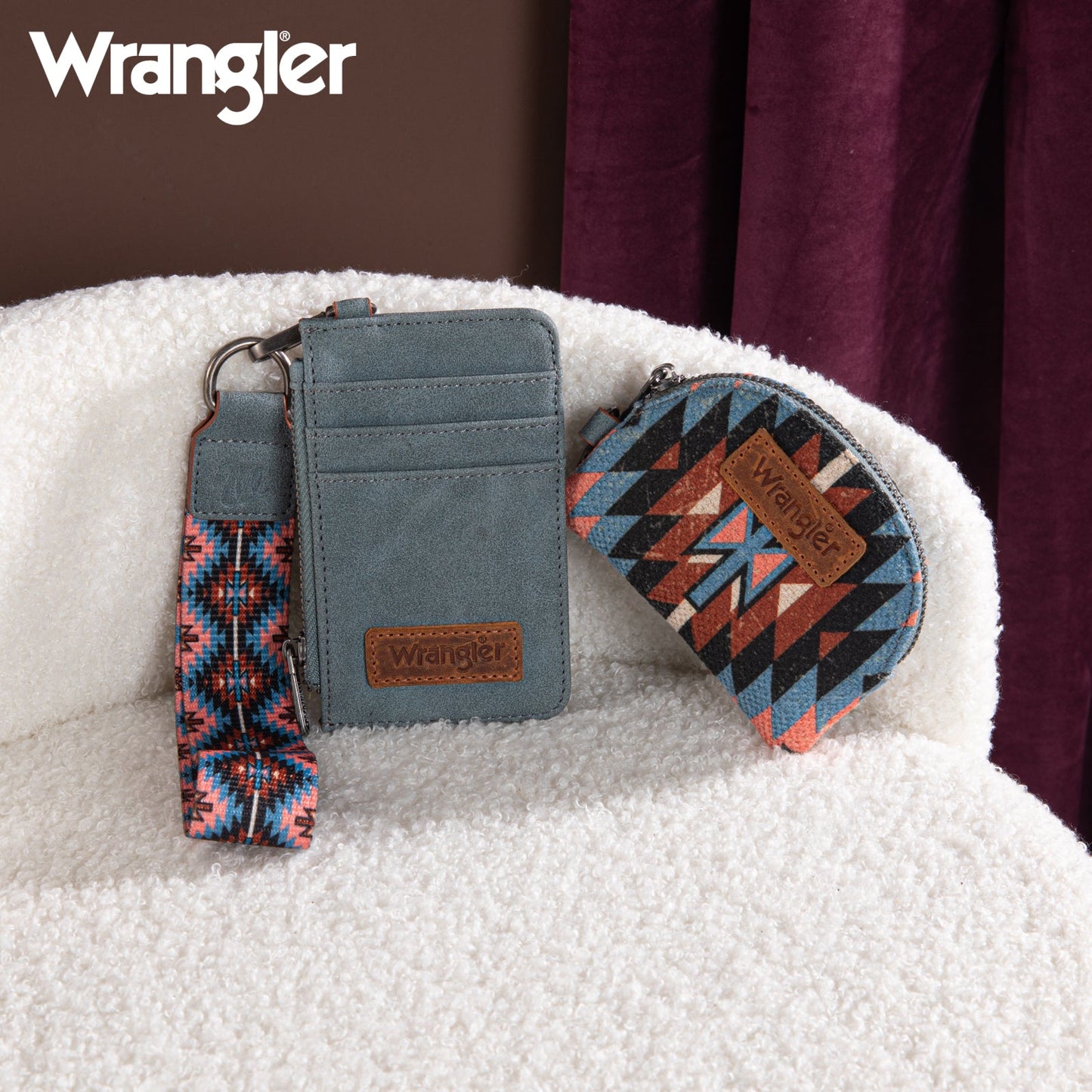 PREORDER Wrangler Southwestern Art Print Dual Pouch Wristlet