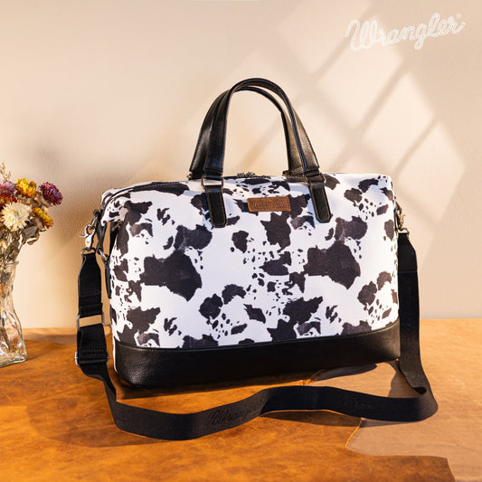 PREORDER Wrangler Cow Print Collection Weekender Bag - Black