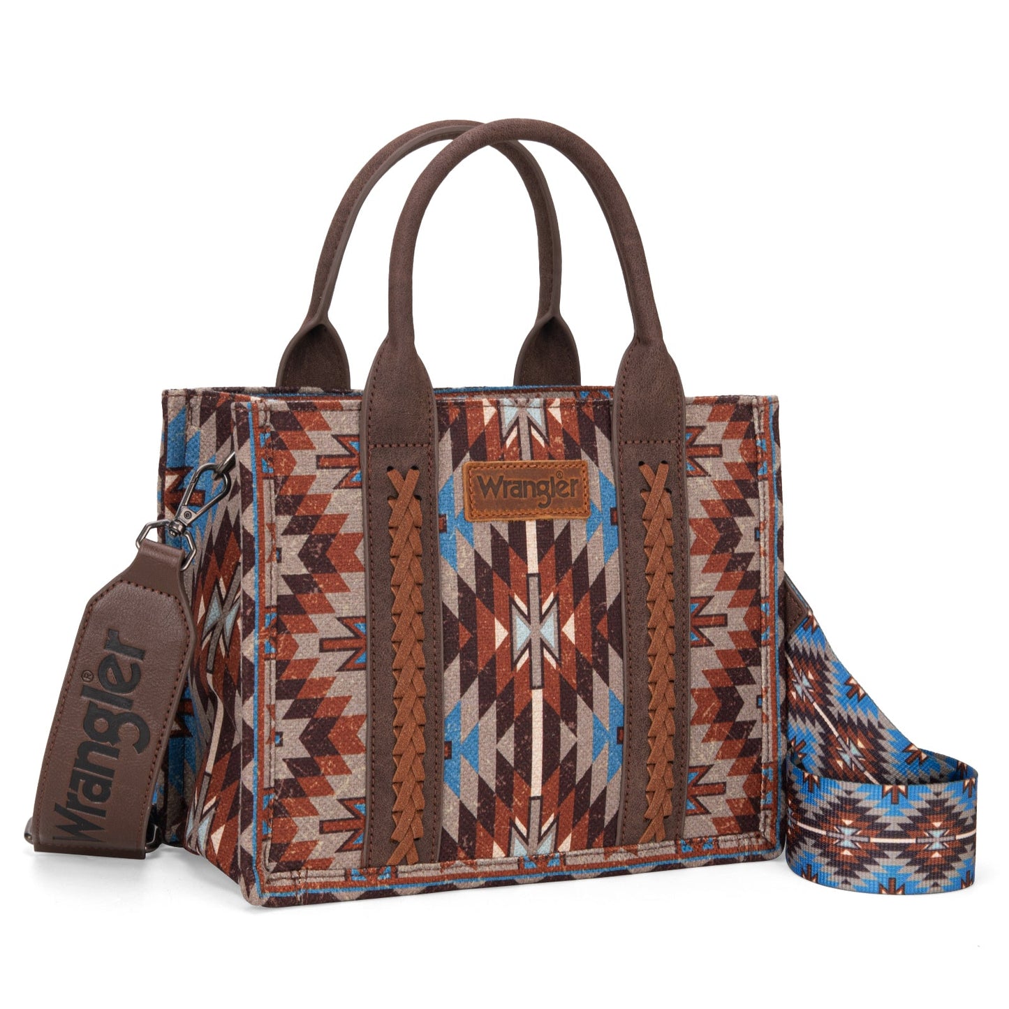 PREORDER Wrangler Southwestern Pattern Dual Sided Print-Tote/Crossbody
