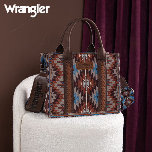 PREORDER Wrangler Southwestern Pattern Dual Sided Print-Tote/Crossbody